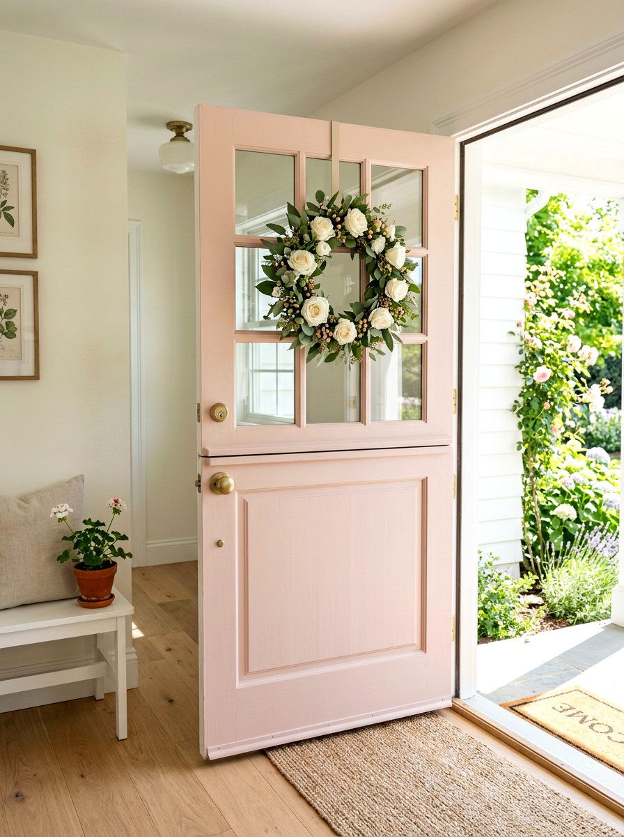 Soft pink dutch door - 25 Spring Dutch Door Decor Ideas