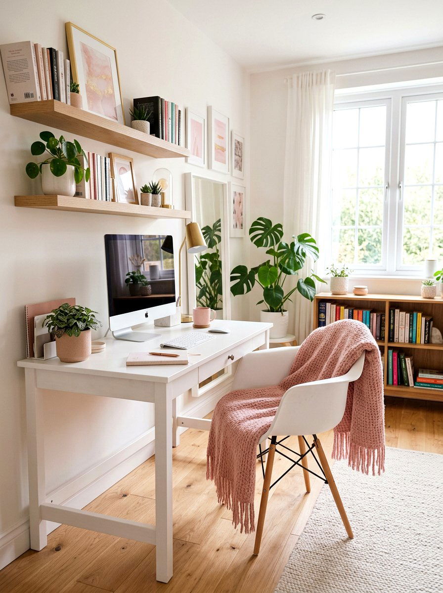 Soft pink textile - 25 Spring Office Decor Ideas
