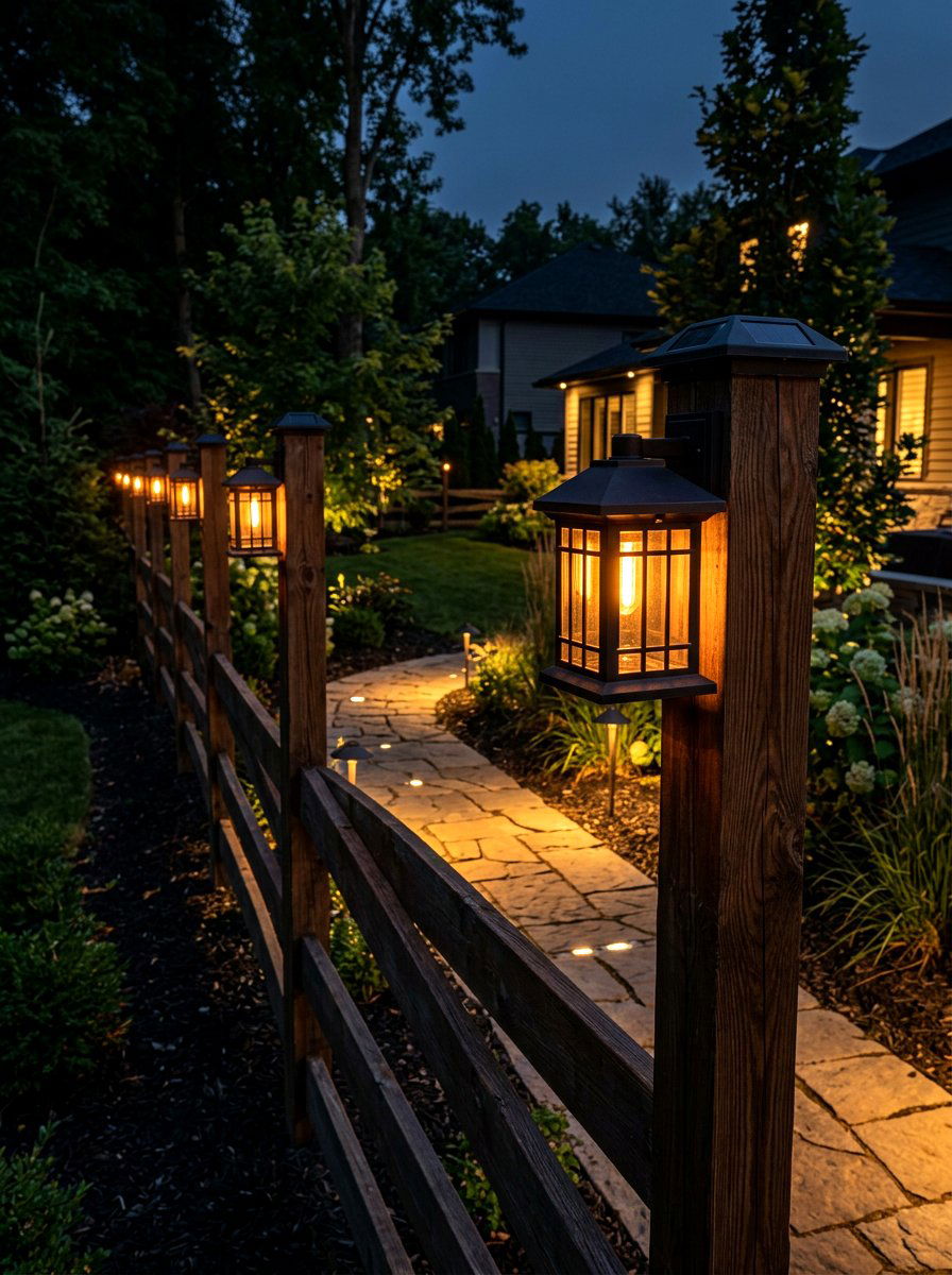 Solar Fence Lantern - 25 Spring Fence Decor Ideas