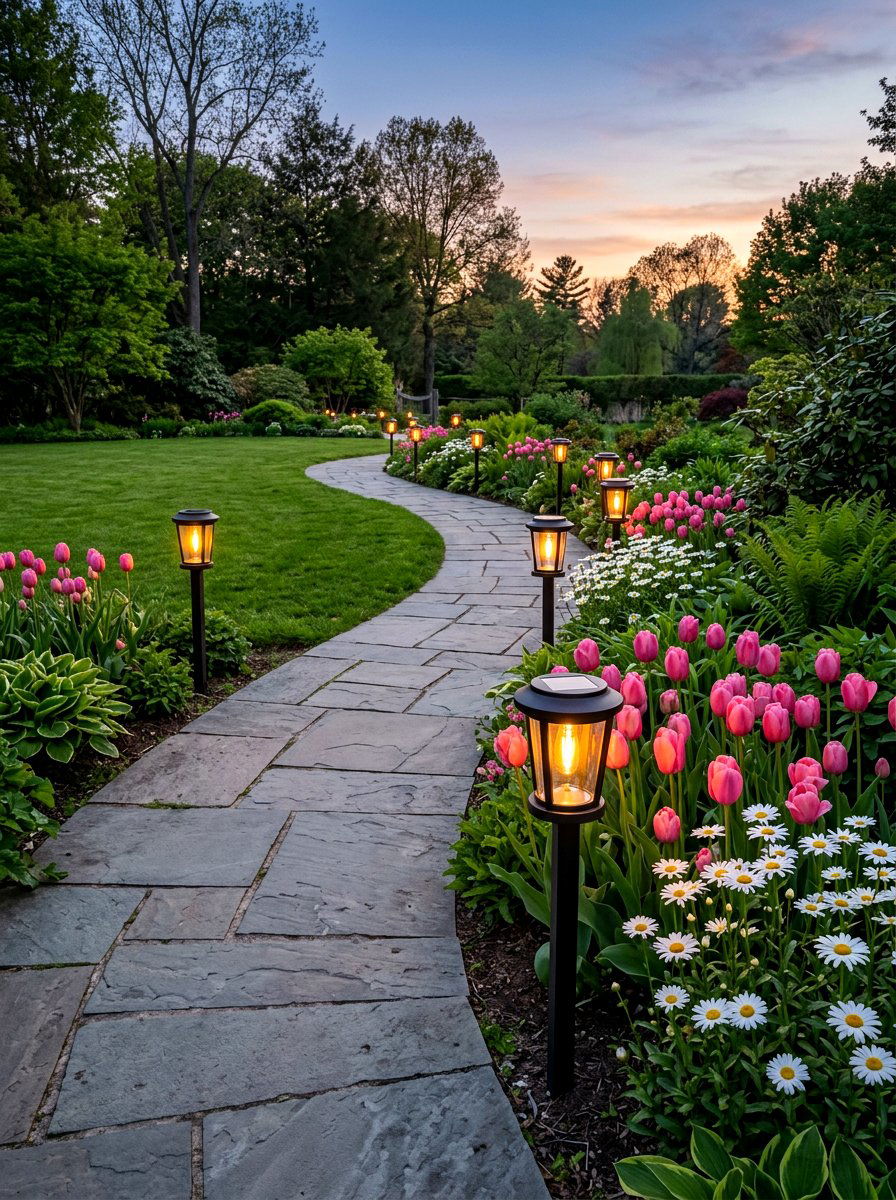 Solar Garden Path Lantern - 25 Spring Garden Lantern Ideas