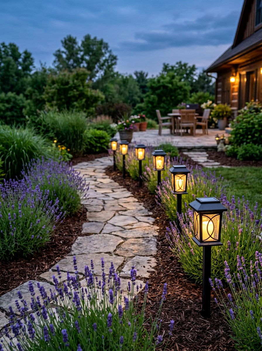 Solar Lanterns For Walkway - 25 Backyard Patio Spring Decor Ideas