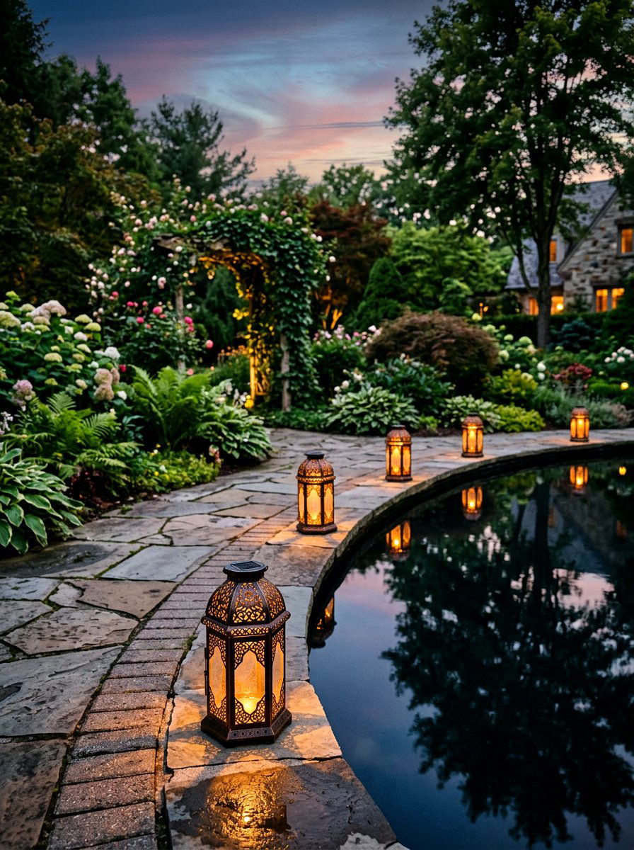 Solar Powered Lantern - 25 Spring Pool Area Decor Ideas