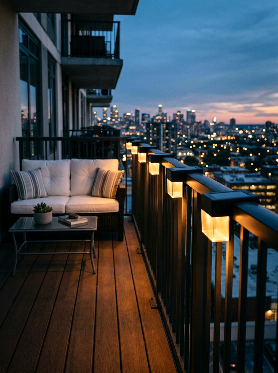 Solar Railing Light - 25 Spring Balcony Railing Decor Ideas