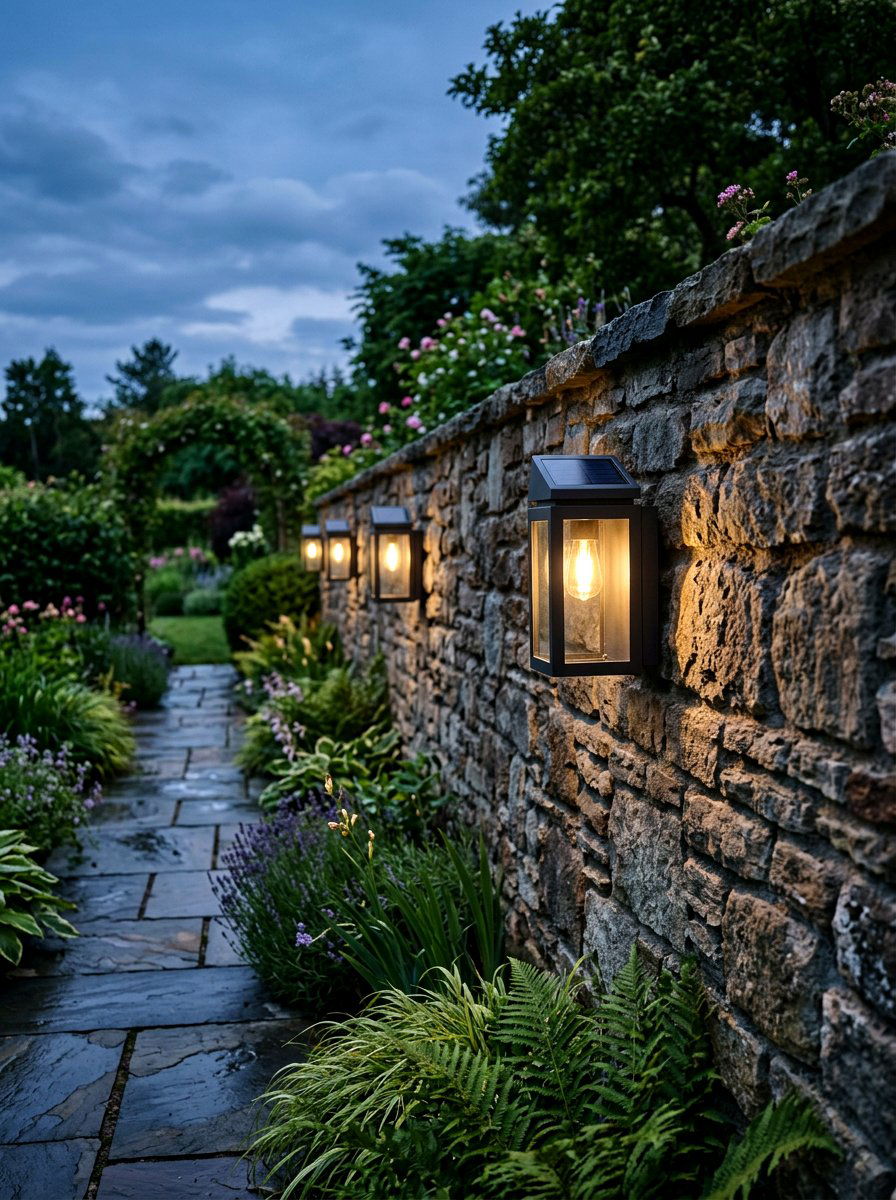 Solar Wall Light - 25 Spring Outdoor Wall Decor Ideas