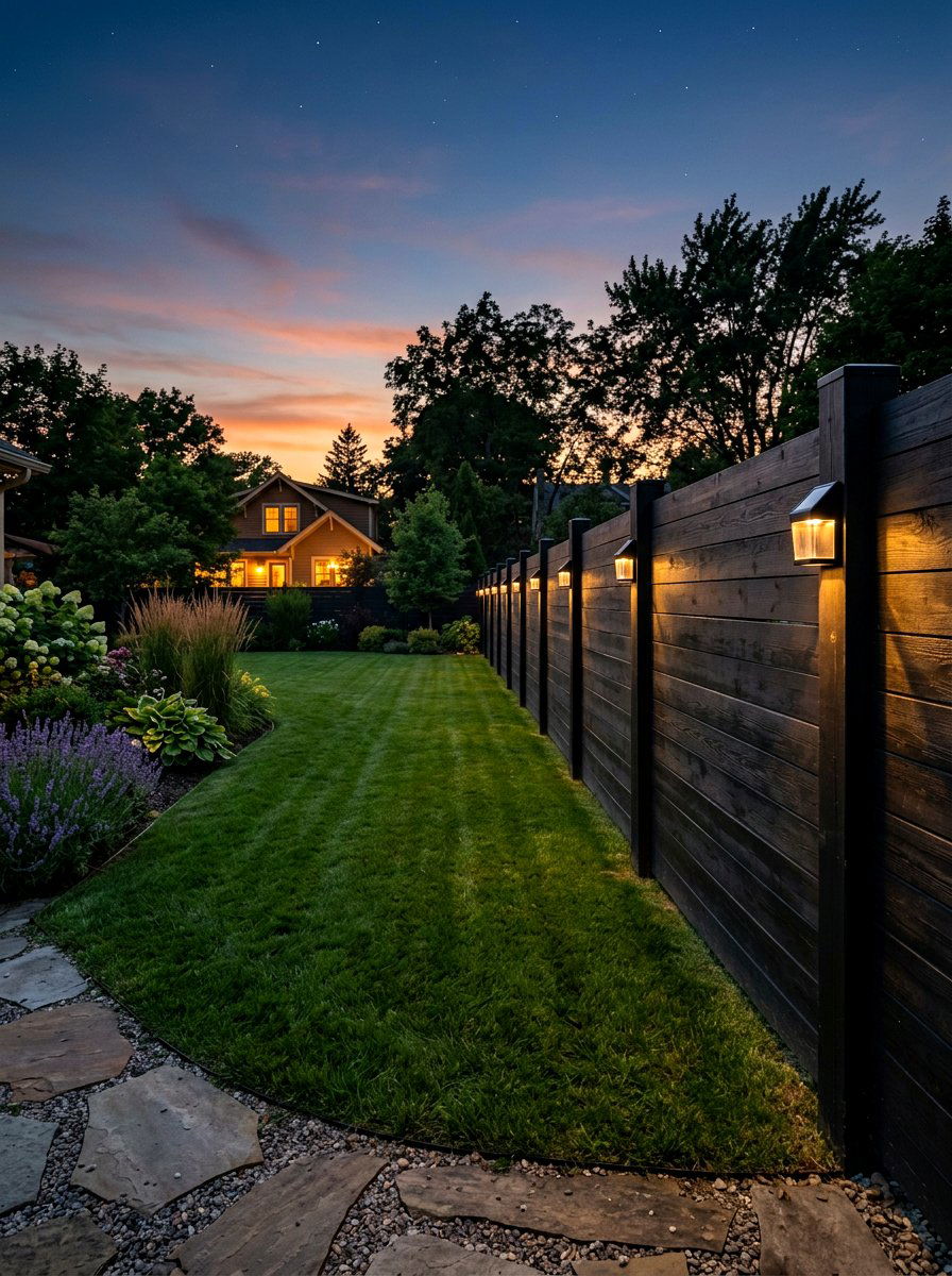 Solar fence lighting - 25 Spring Fence Line Decor Ideas