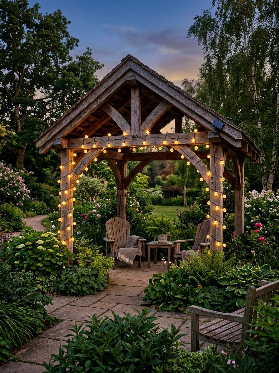 Solar lantern strings - 25 Spring Gazebo Decor Ideas