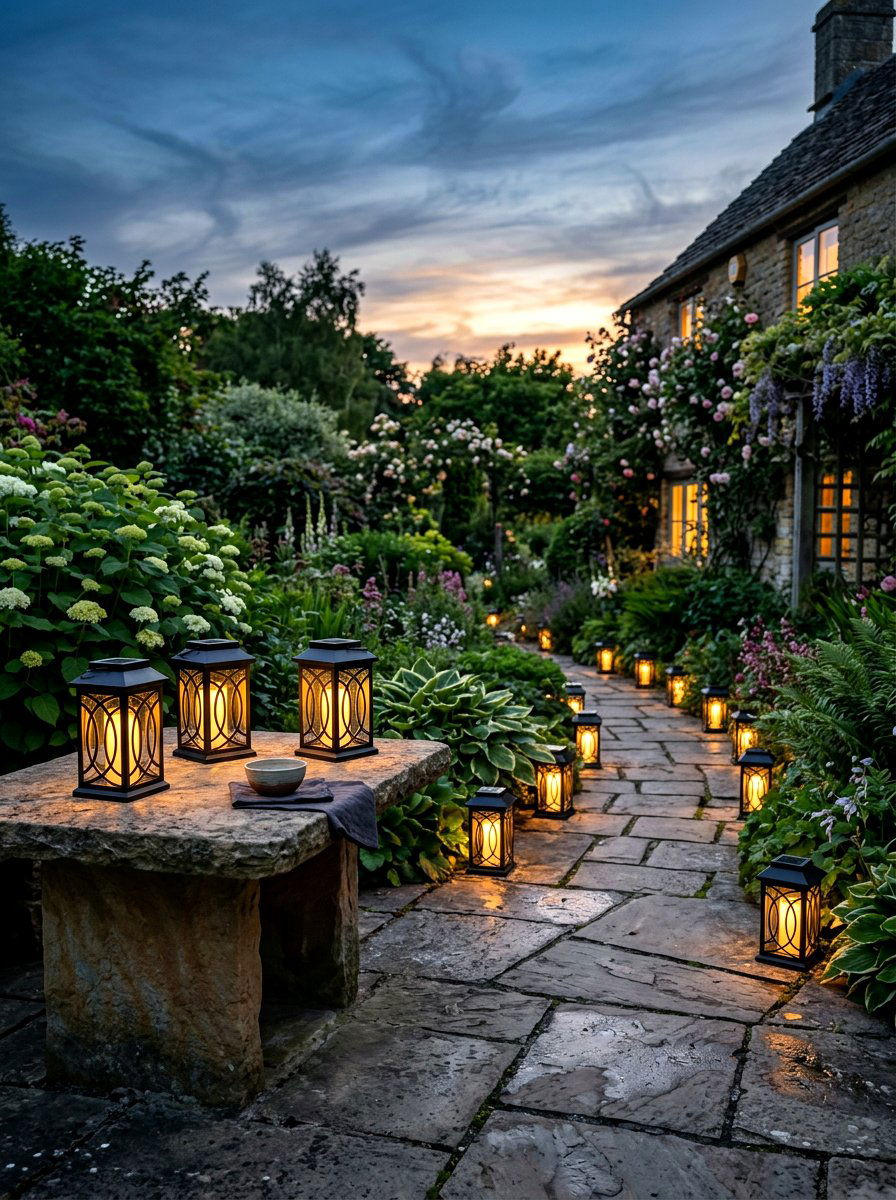 Solar lanterns - 25 Patio Spring Decor Ideas
