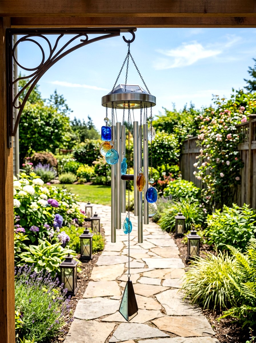Solar light wind chime - 25 Spring Wind Chime Ideas