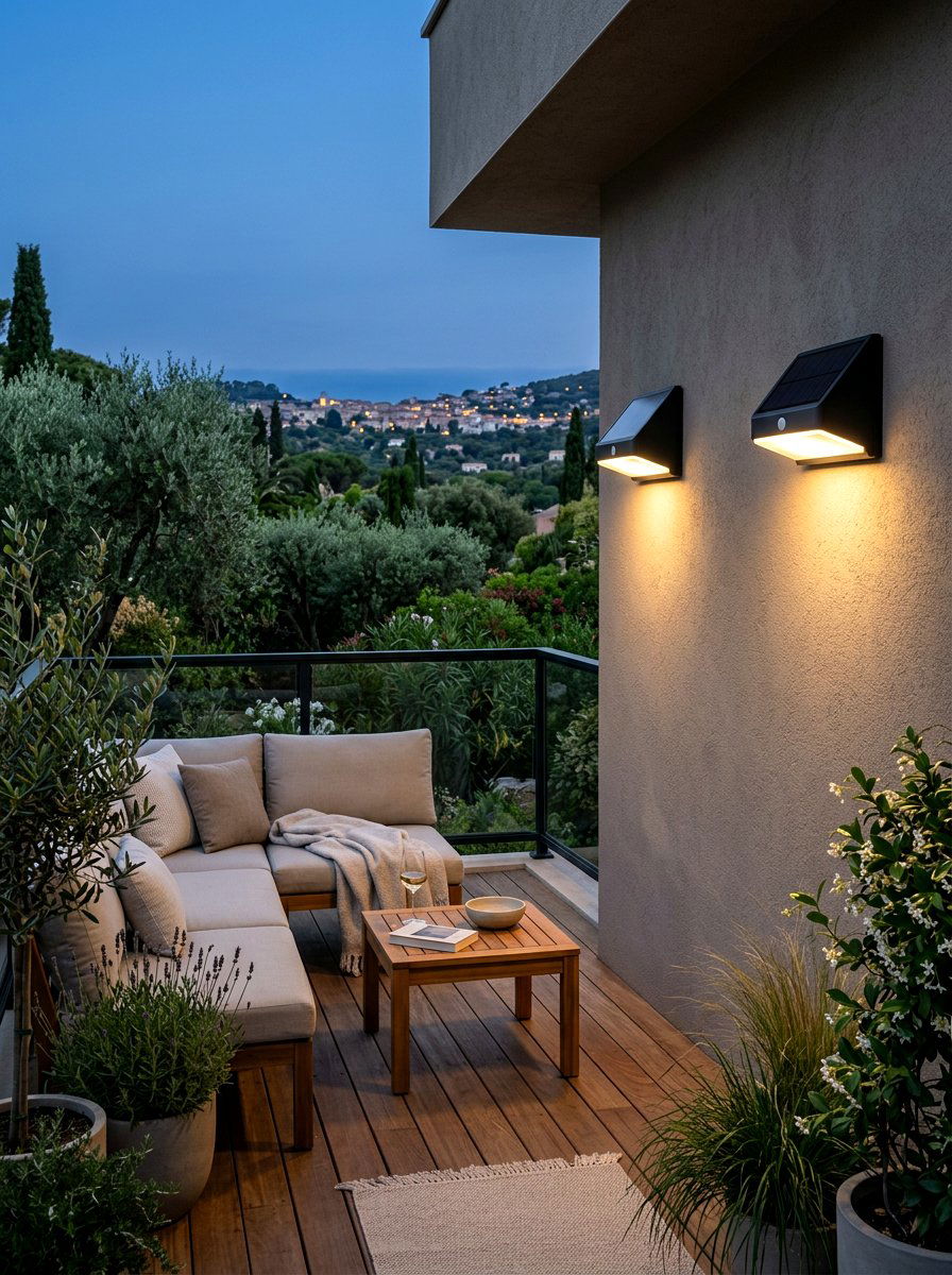 Solar wall sconces - 25 Spring Balcony Wall Decor Ideas