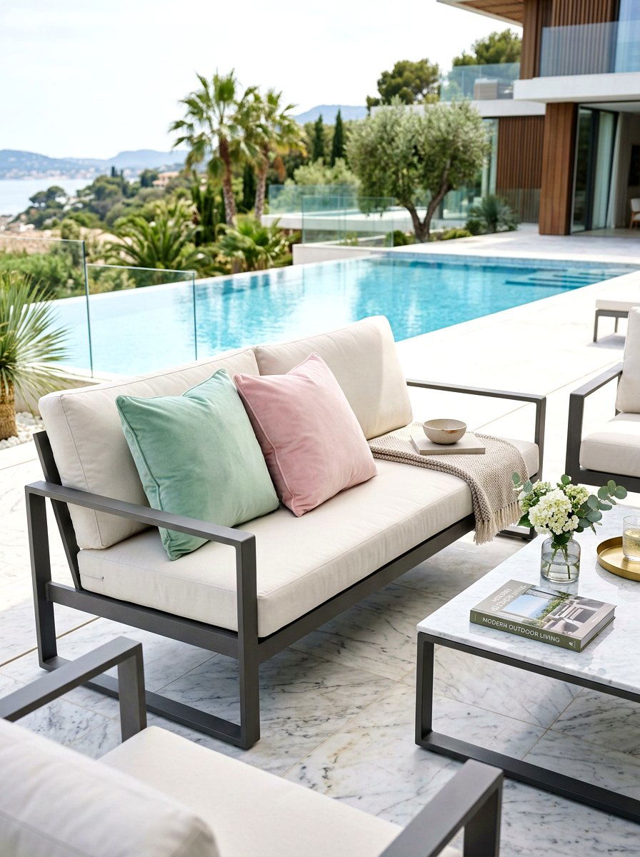 Solid Pastel Velvet Pillow - 25 Spring Outdoor Pillow Ideas