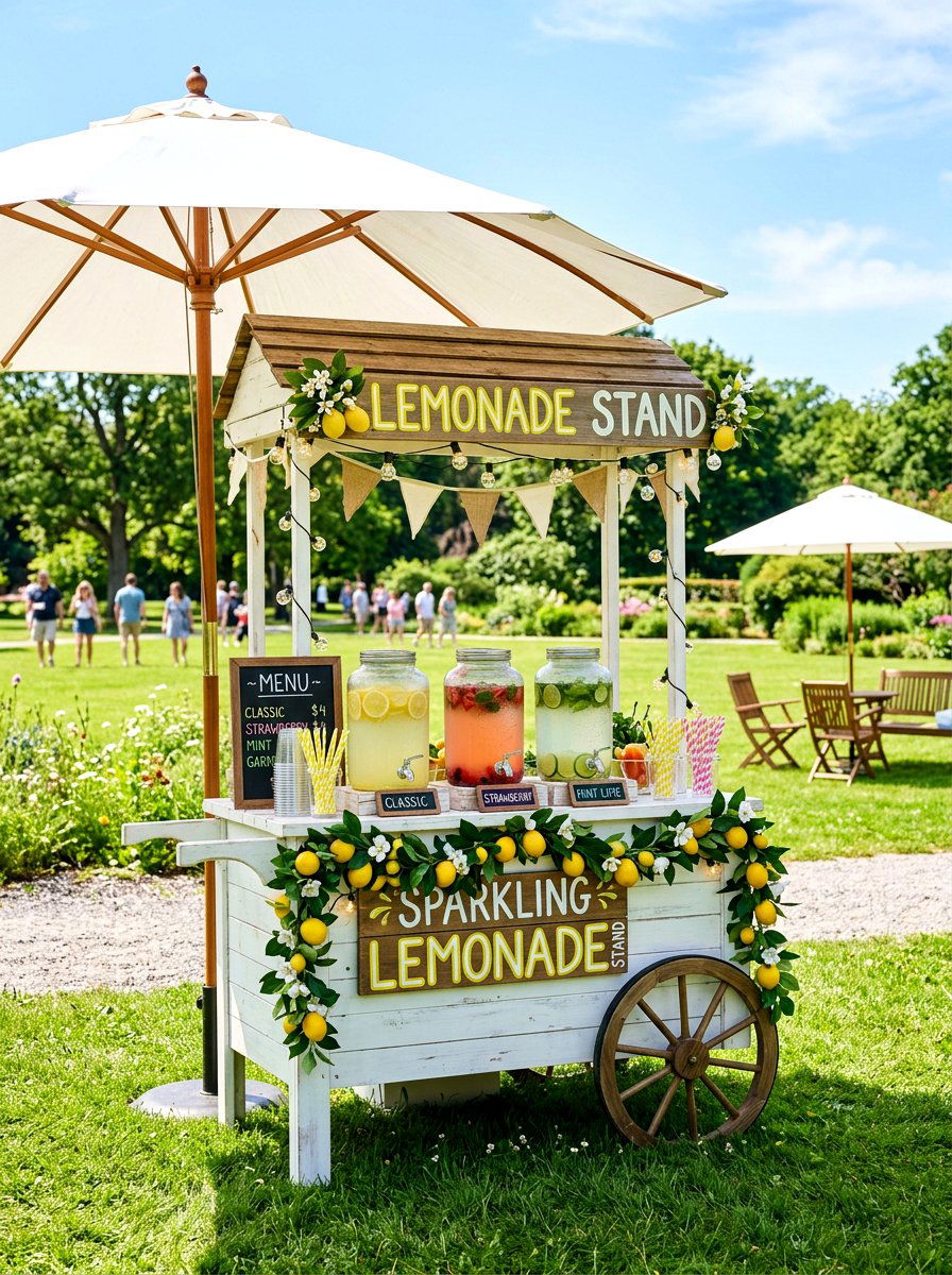 Sparkling Lemonade Stand - 25 Spring Sprinkle Party Decor Ideas