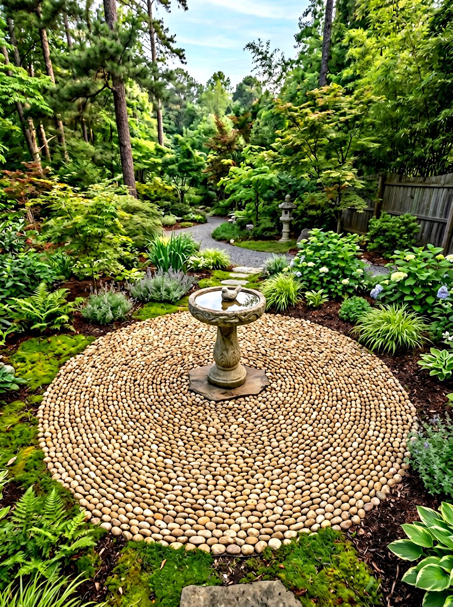 Spiral Pebble Path - 25 Spring Stepping Stone Decor Ideas