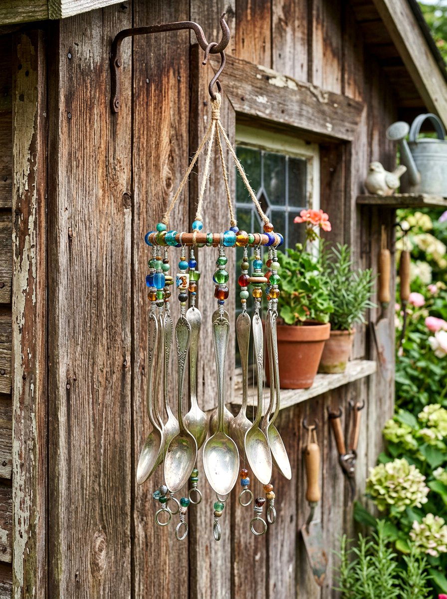 Spoon wind chime - 25 Spring DIY Wind Chime Ideas