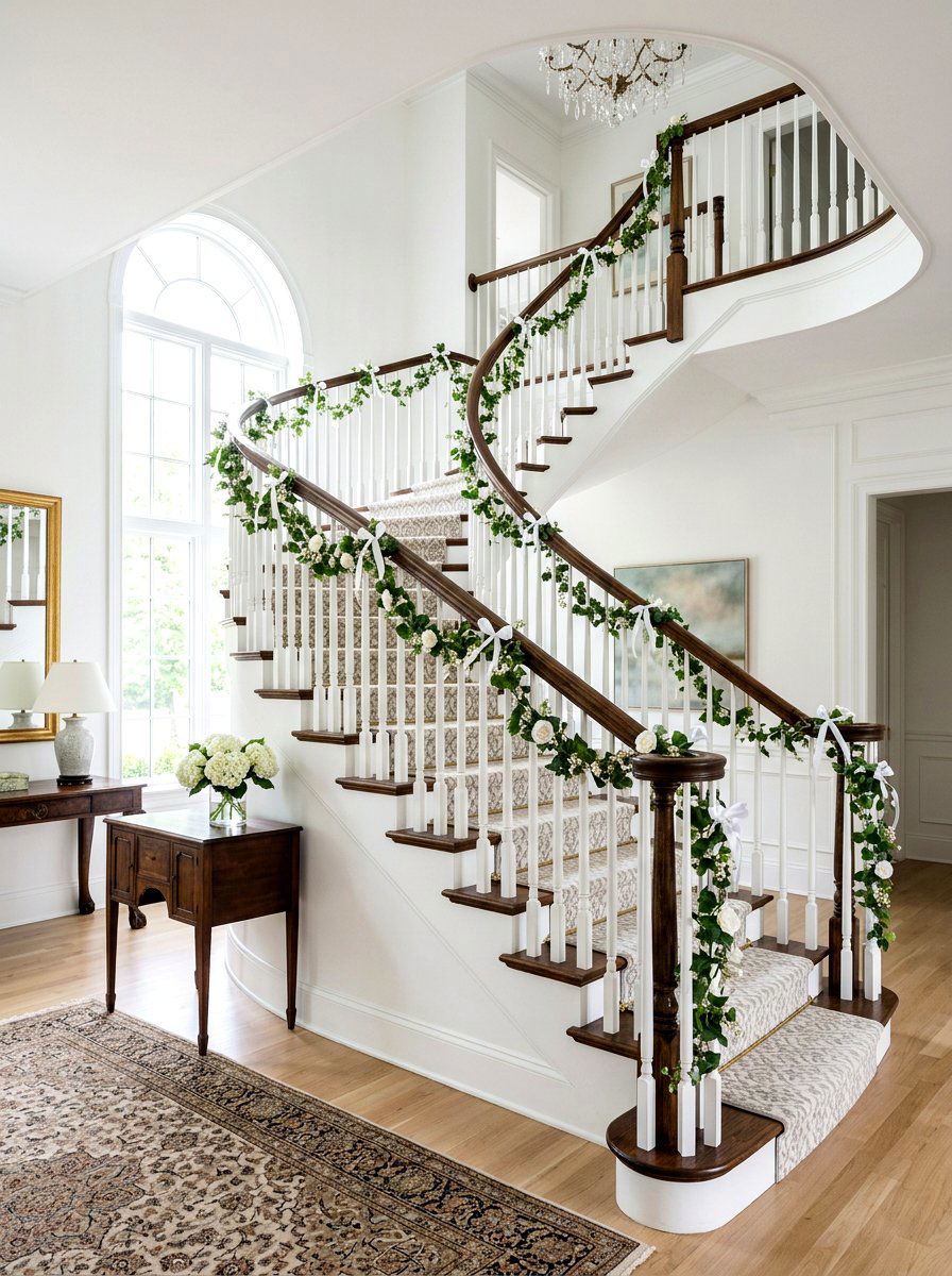 Spring Banister Decor - 25 Spring Display Ideas