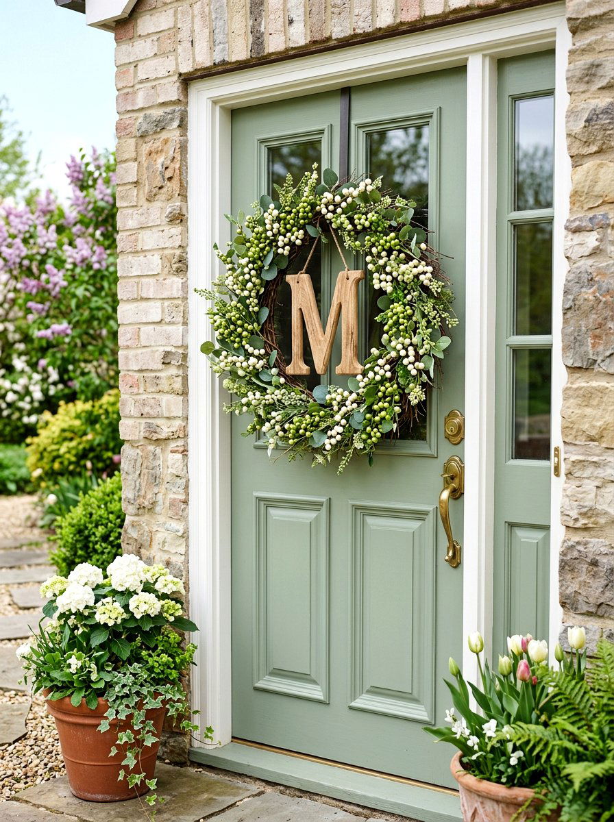 Spring Berry Monogram Wreath - 25 Spring Monogram Wreath Ideas