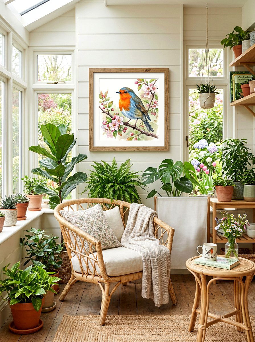 Spring Bird Illustration - 25 Spring Printable Art Ideas