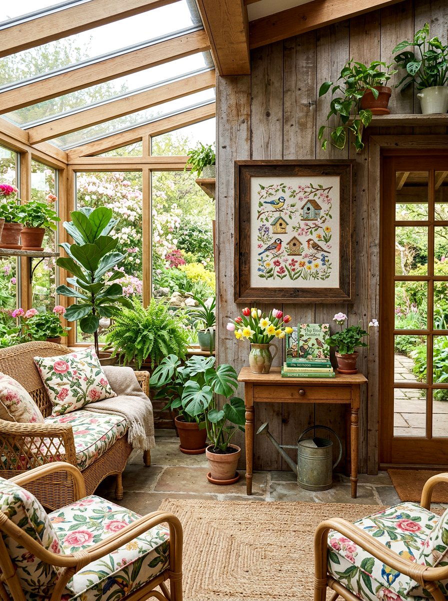 Spring Birdhouse Wall Hanging - 25 Spring Cross Stitch Decor Ideas