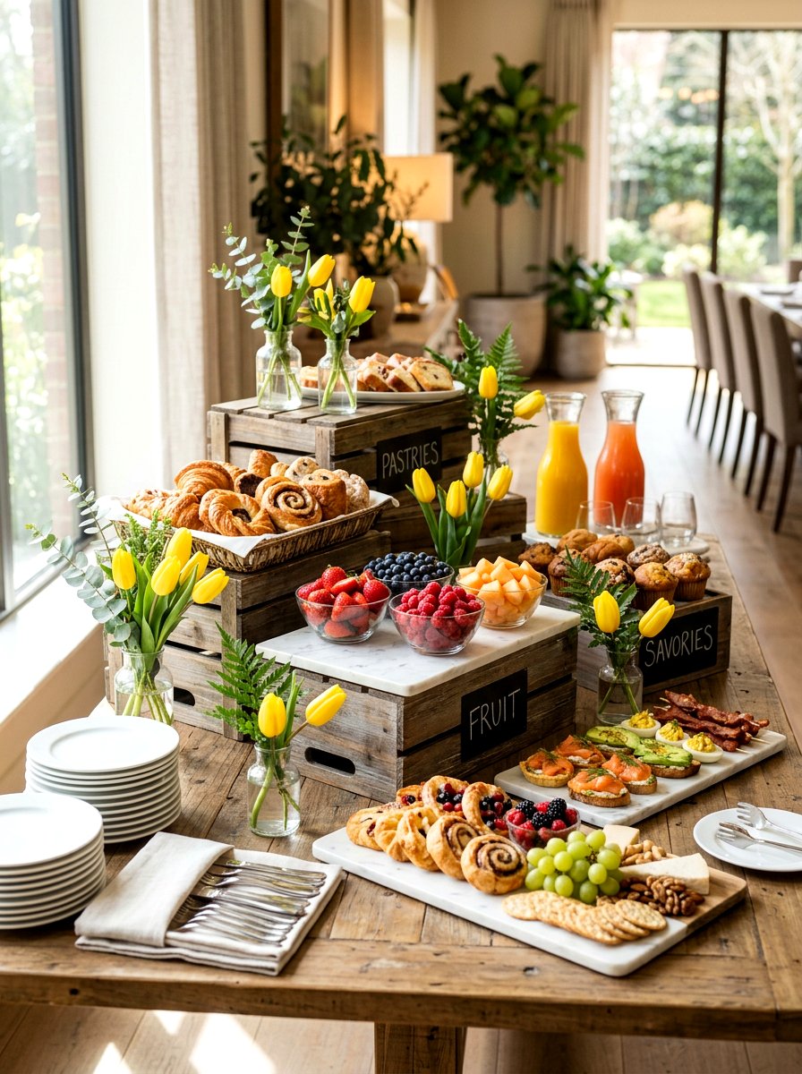 Spring Brunch Buffet - 25 Spring Bridal Shower Decor Ideas