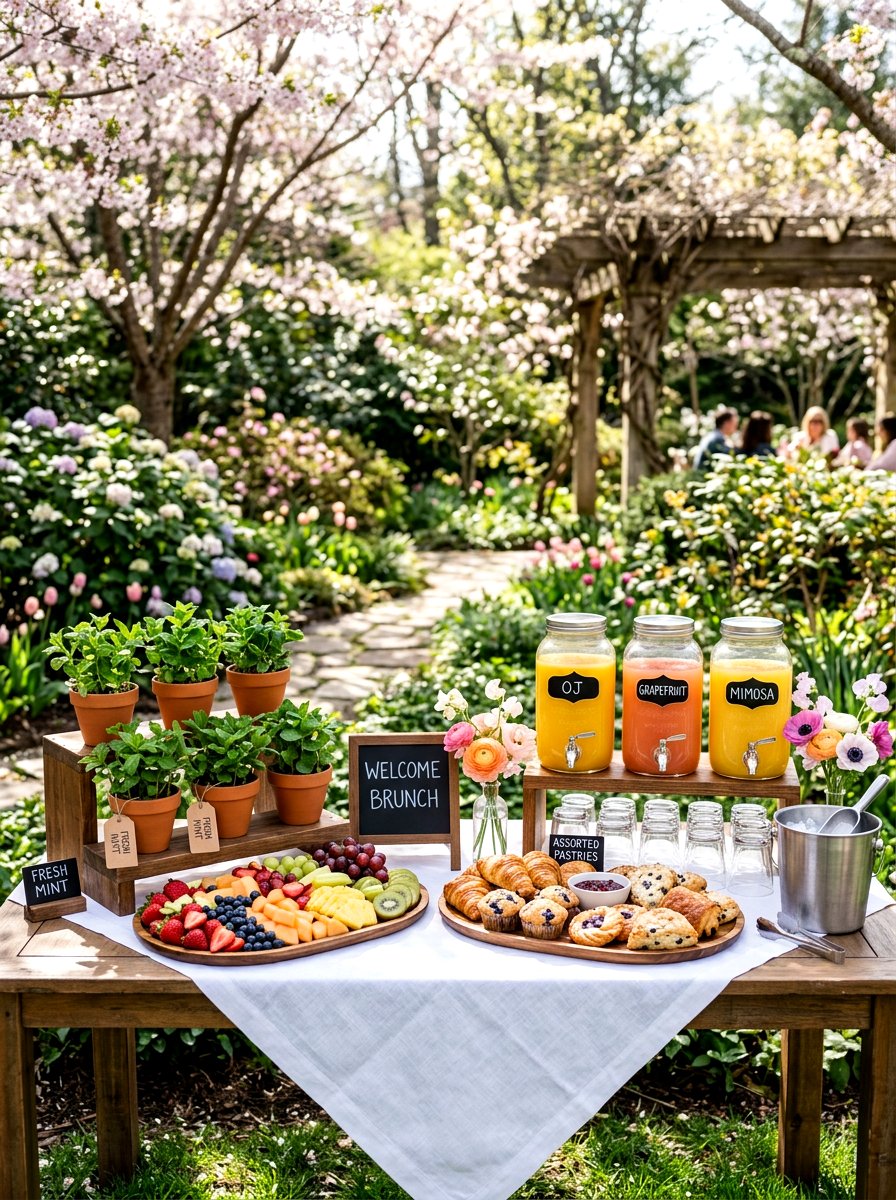 Spring Brunch Station - 25 Spring Outdoor Party Decor Ideas