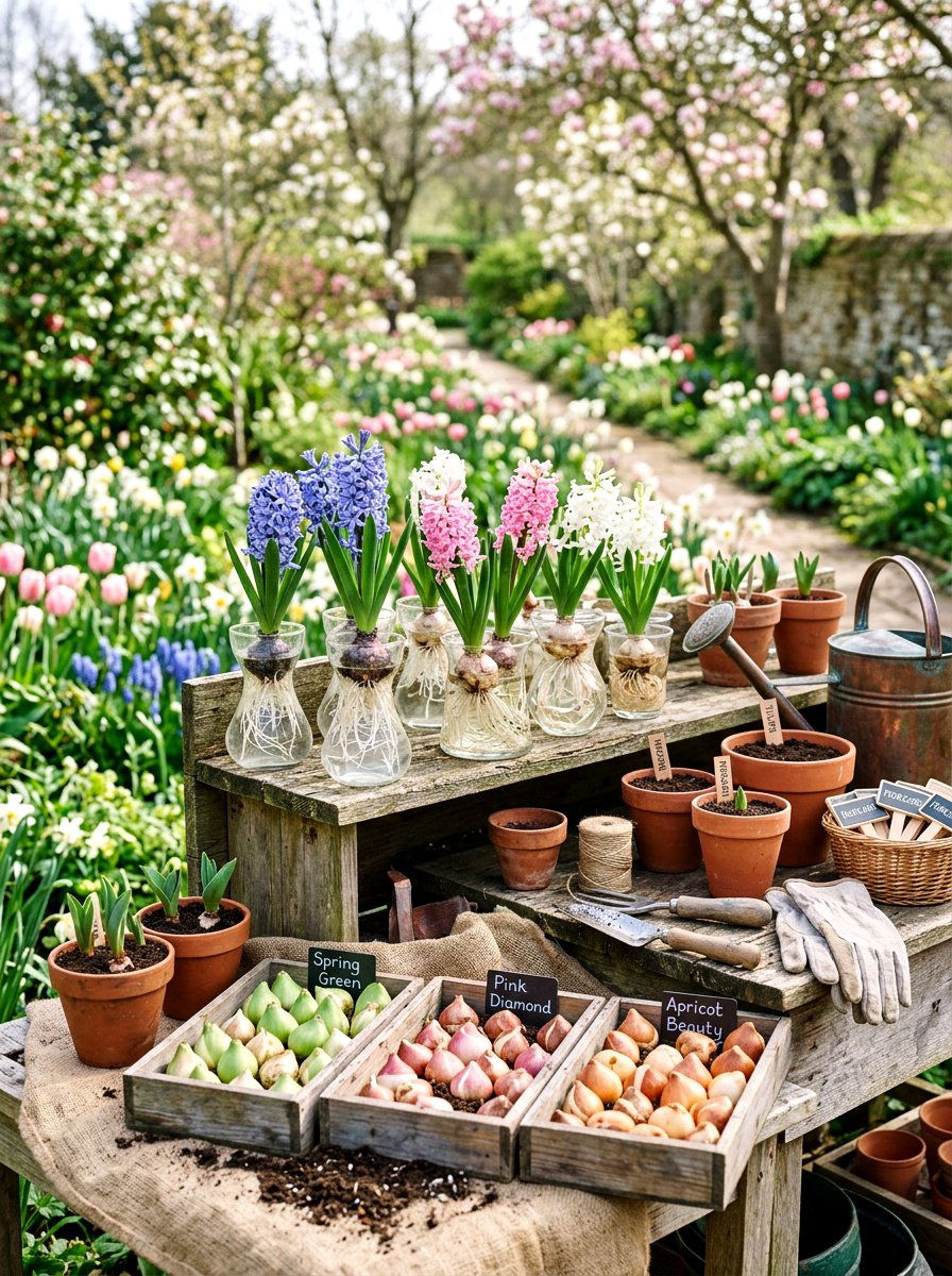 Spring Bulb Potting Station - 25 Spring Potting Bench Decor Ideas