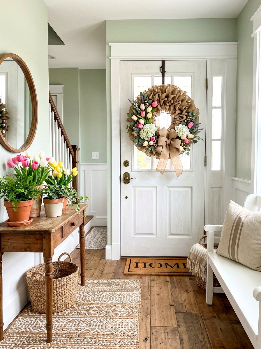 Spring Burlap Wreath - 25 Spring Burlap Decor Ideas