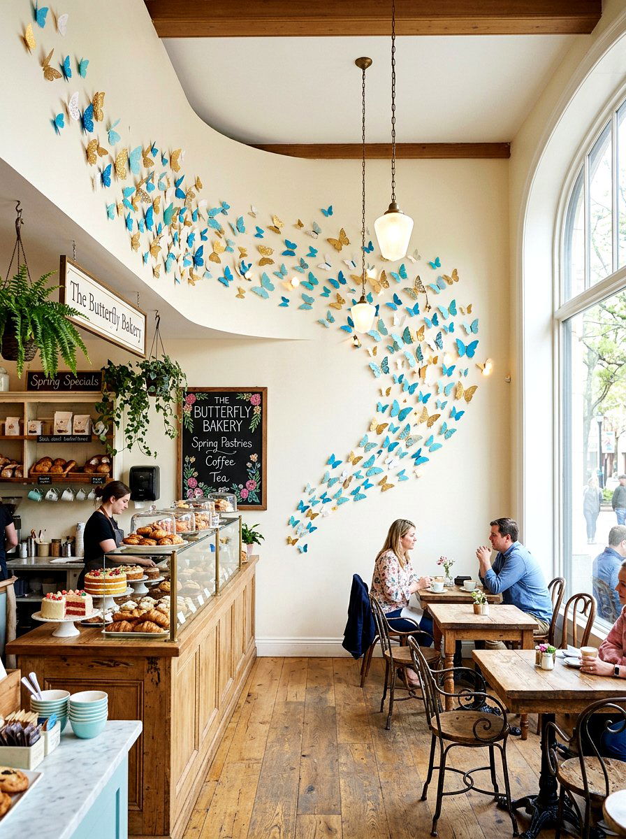 Spring Butterfly Bakery Wall - 25 Spring Bakery Decor Ideas
