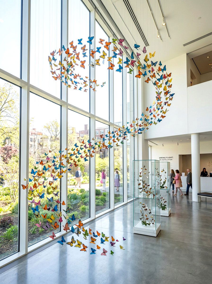 Spring Butterfly Installation - 25 Spring Storefront Decor Ideas