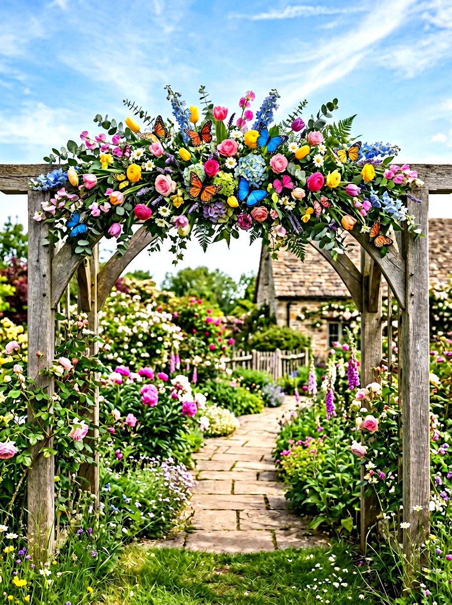 Spring Butterfly Swag - 25 Spring Door Swag Arrangement Ideas