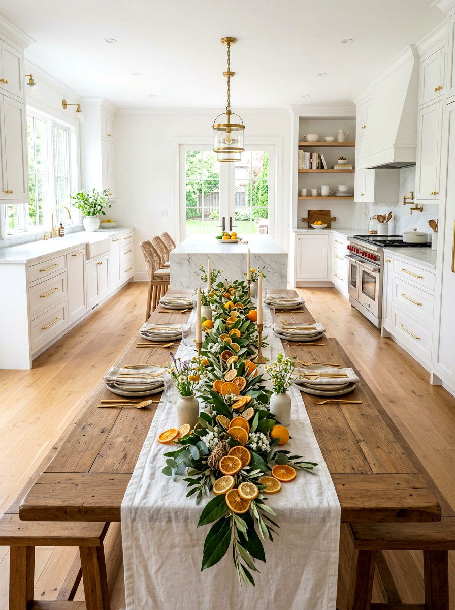 Spring Citrus Garland - 25 Spring Kitchen Table Arrangement Ideas
