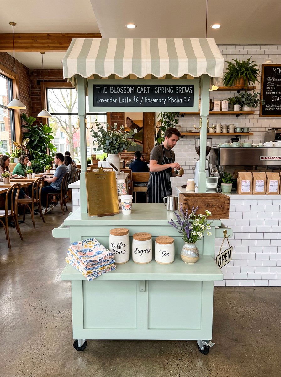 Spring Coffee Bar - 25 Spring Boutique Decor Ideas