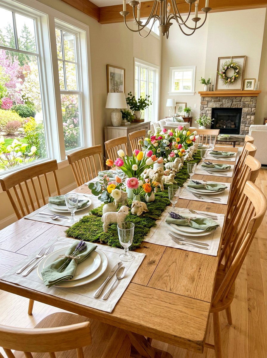 Spring Dining Table Setting - 25 Spring Lamb Decor Ideas