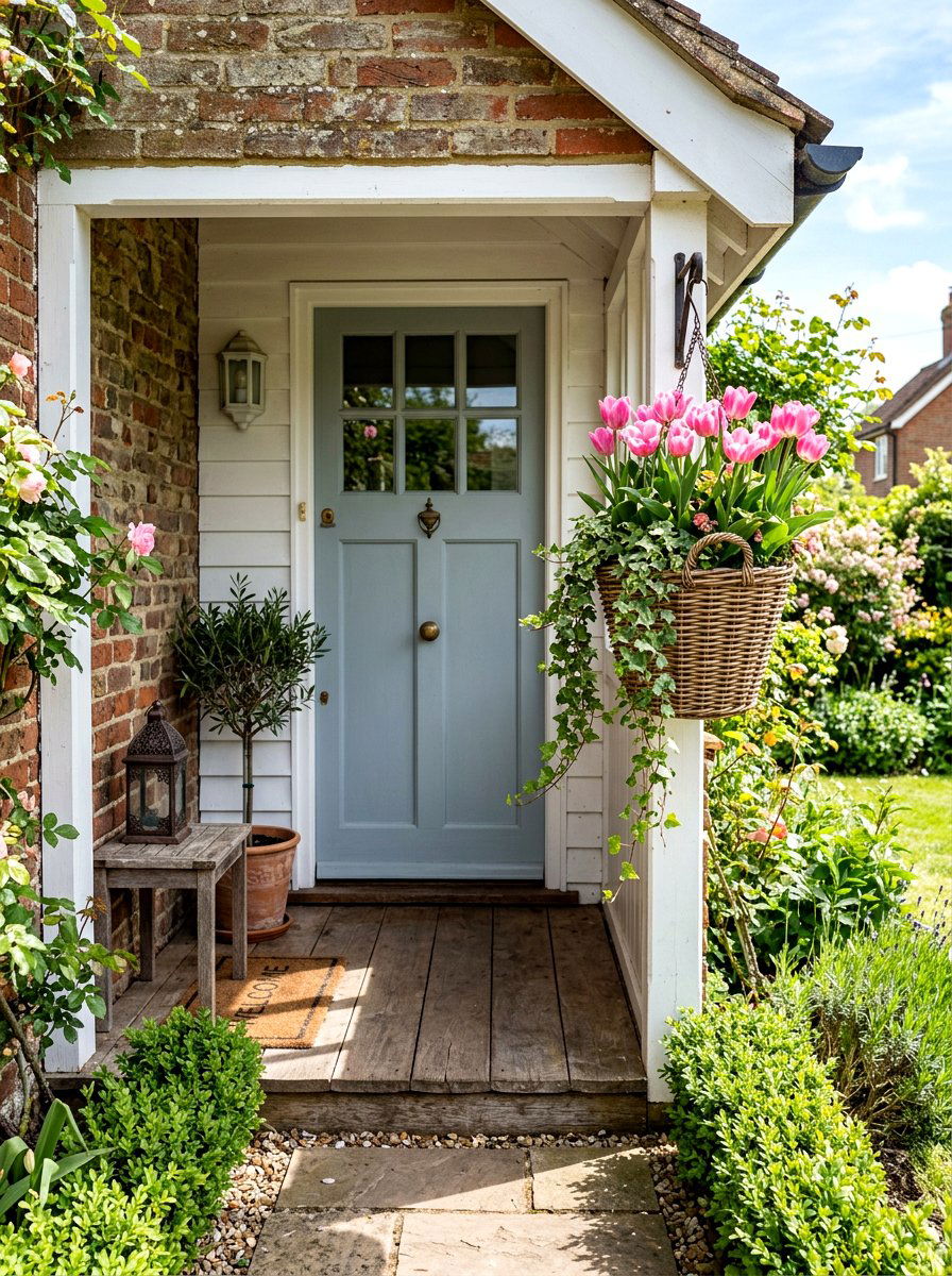 Spring Door Basket - 25 Spring Outdoor Decor Ideas