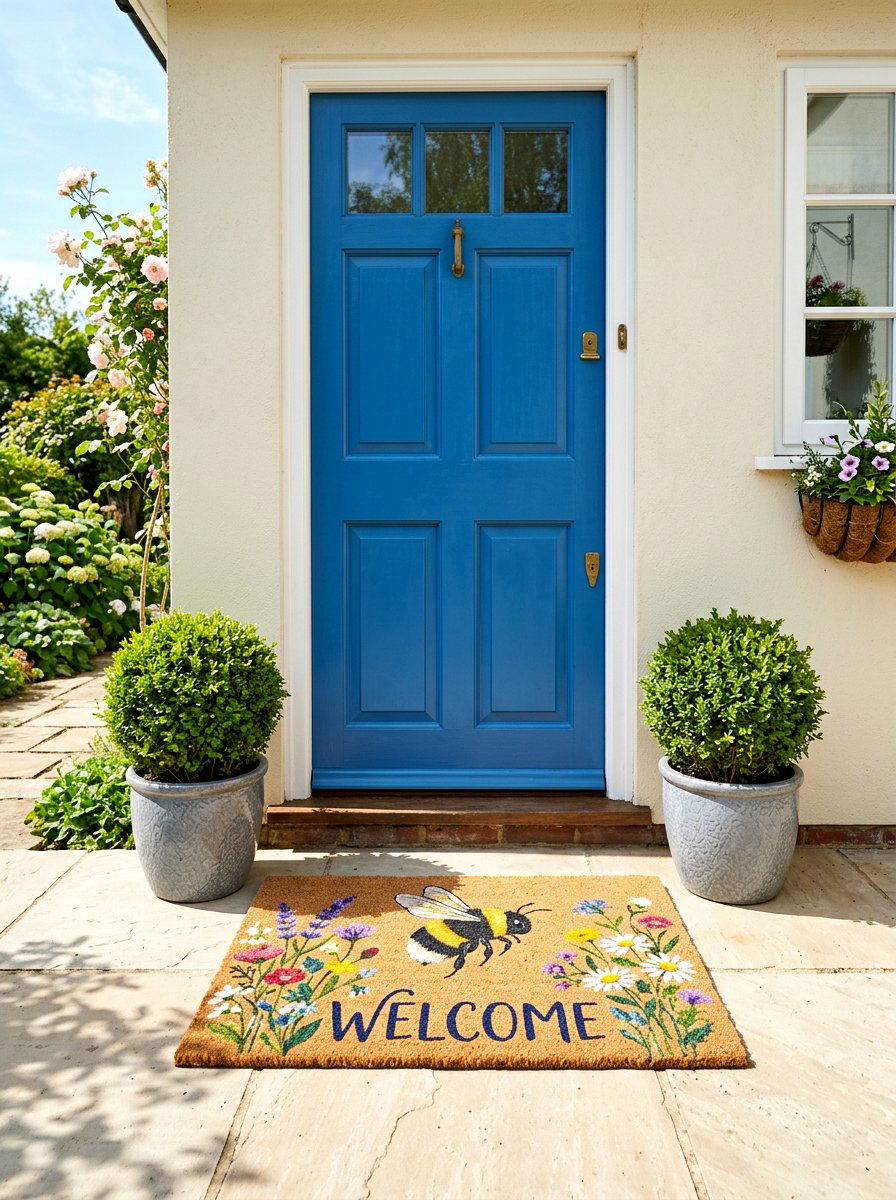 Spring Door Mat - 25 Front Porch Spring Decor Ideas
