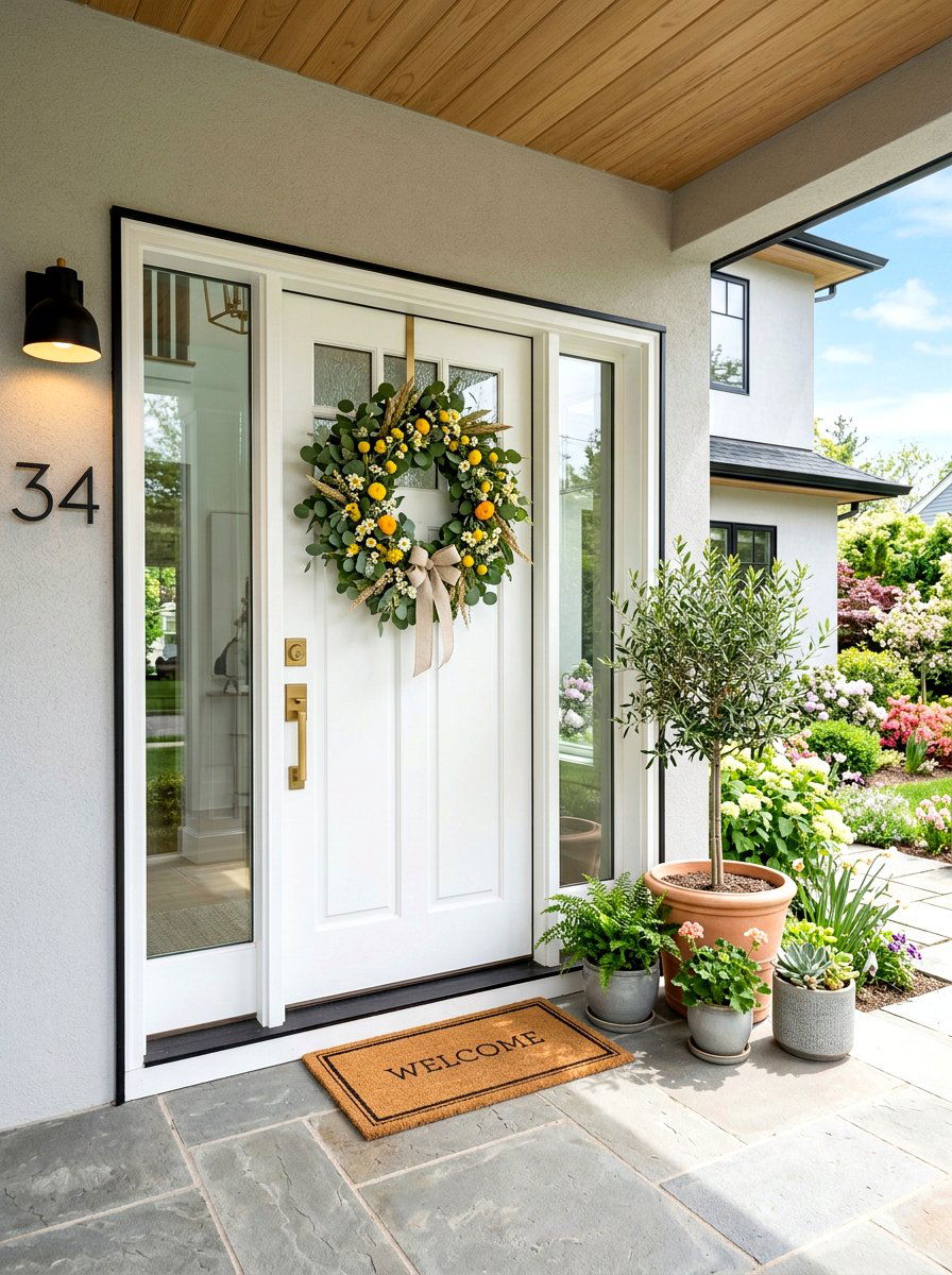 Spring Door Wreath - 25 Spring Home Tour Ideas