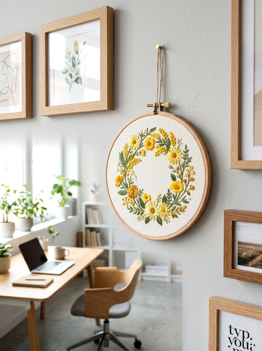 Spring Embroidery Hoop - 25 Spring Fabric Craft Ideas