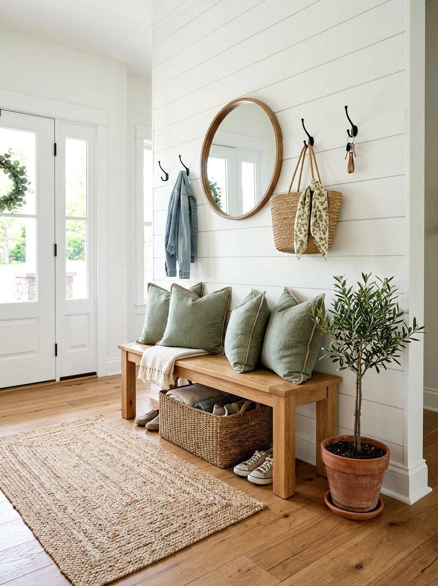 Spring Entryway Bench - 25 Spring Landing Decor Ideas