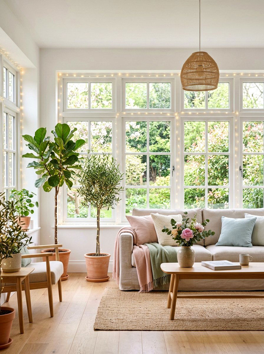 Spring Fairy Lights - 25 Spring Cafe Decor Ideas