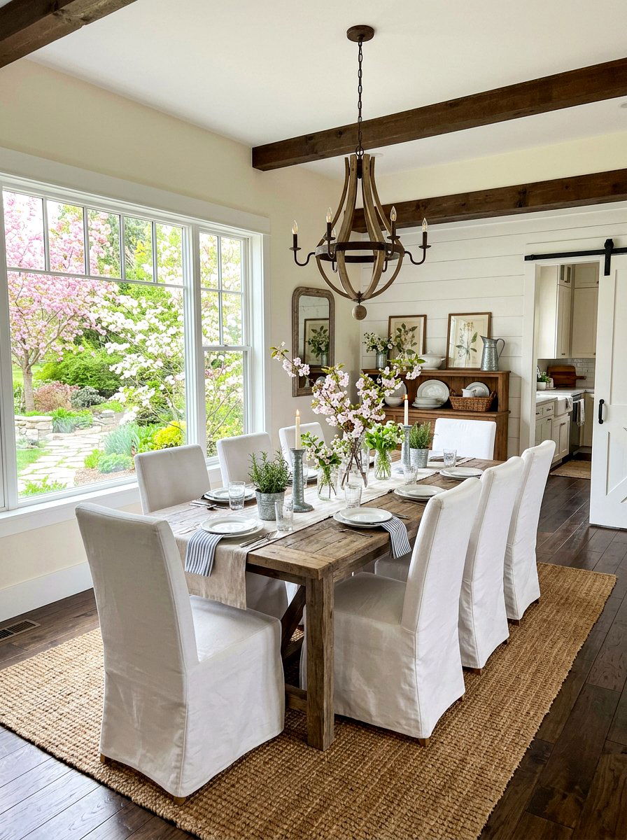 Spring Farmhouse Dining - 25 Spring Dining Room Decor Ideas