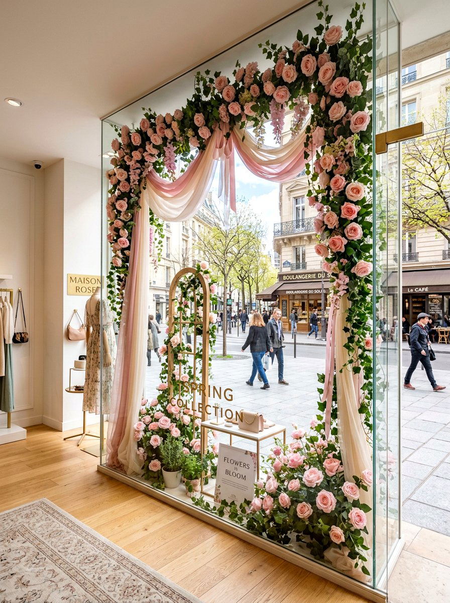 Spring Floral Window - 25 Spring Retail Display Ideas