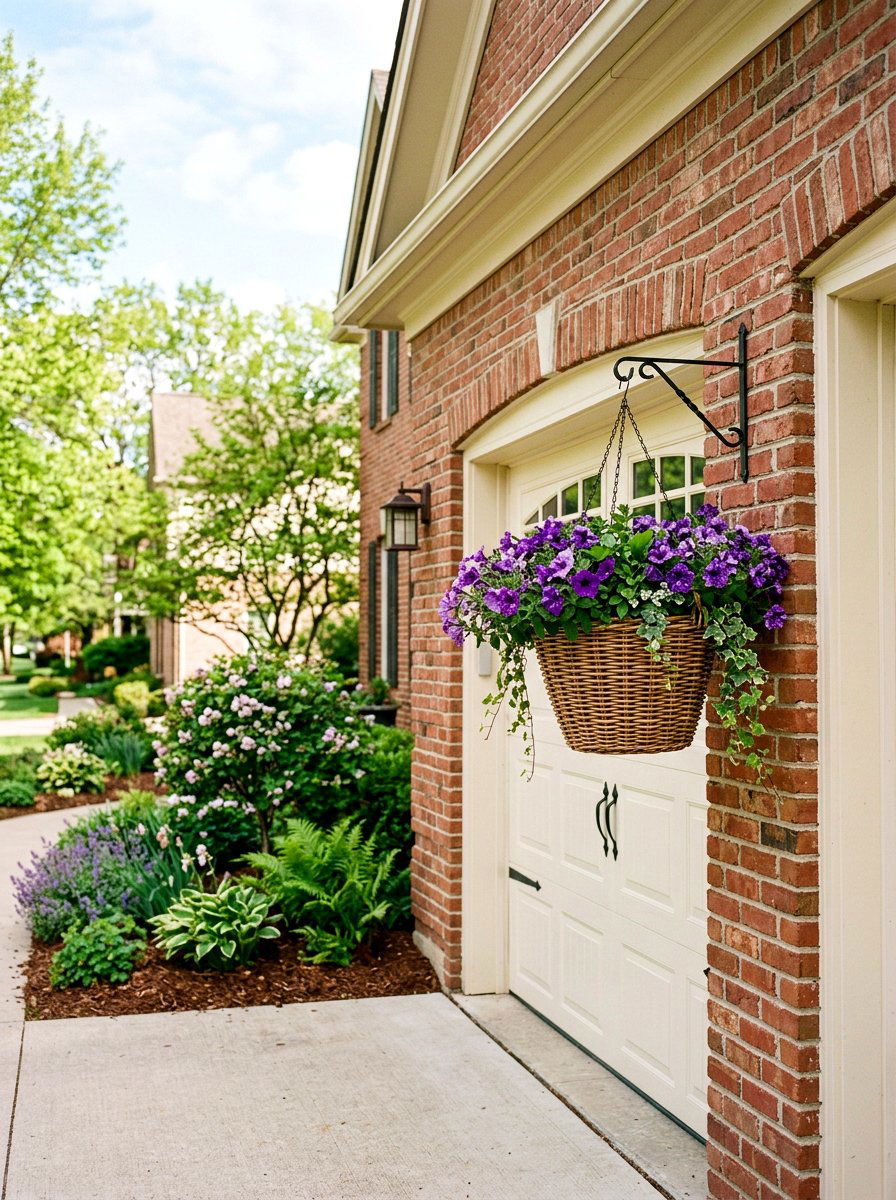 Spring Flower Basket - 25 Spring Garage Door Decor Ideas
