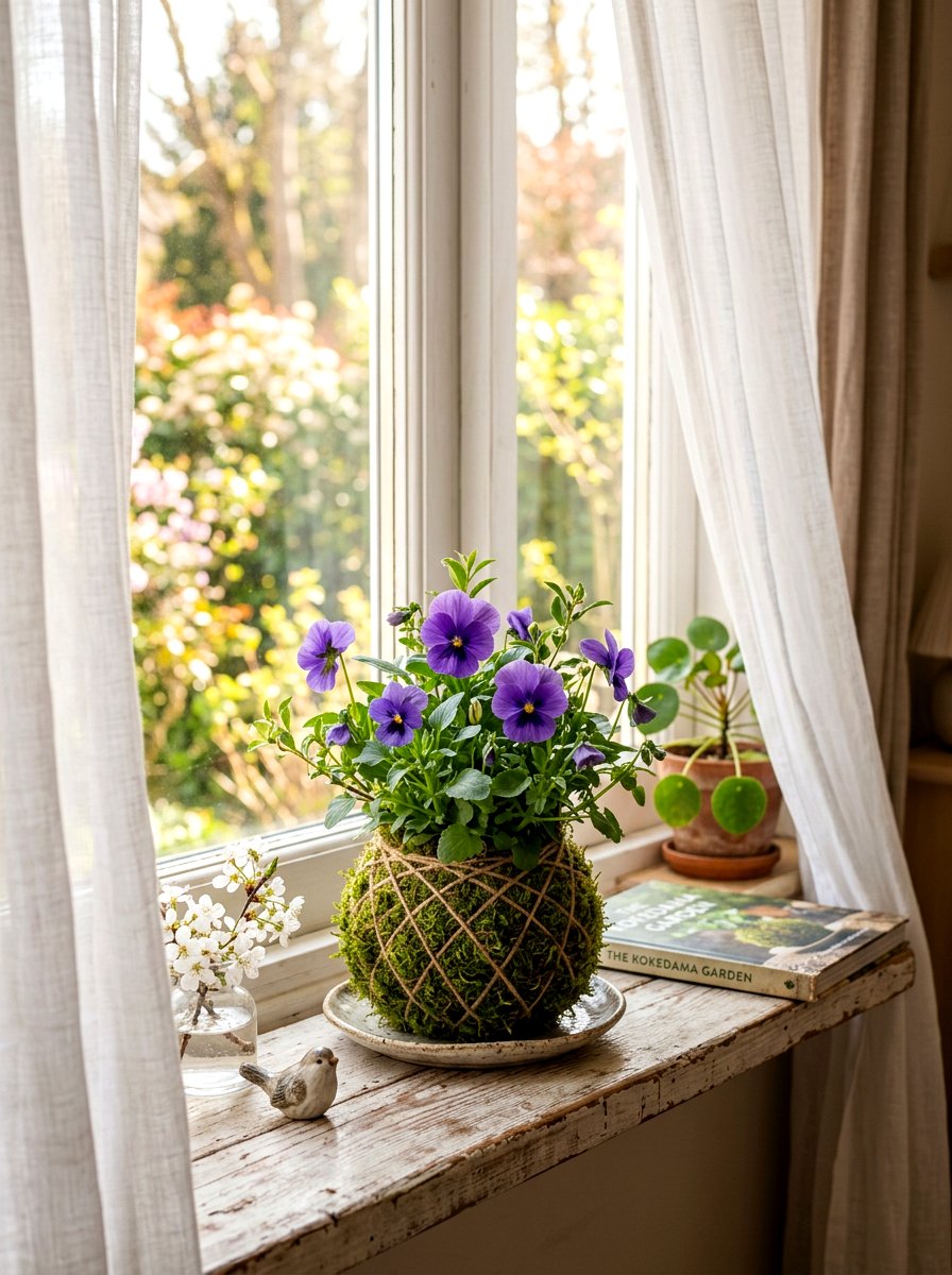 Spring Flower Kokedama - 25 Spring Moss Ball Ideas