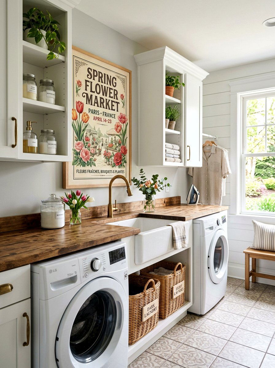 Spring Flower Market Poster - 25 Spring Free Printable Decor Ideas