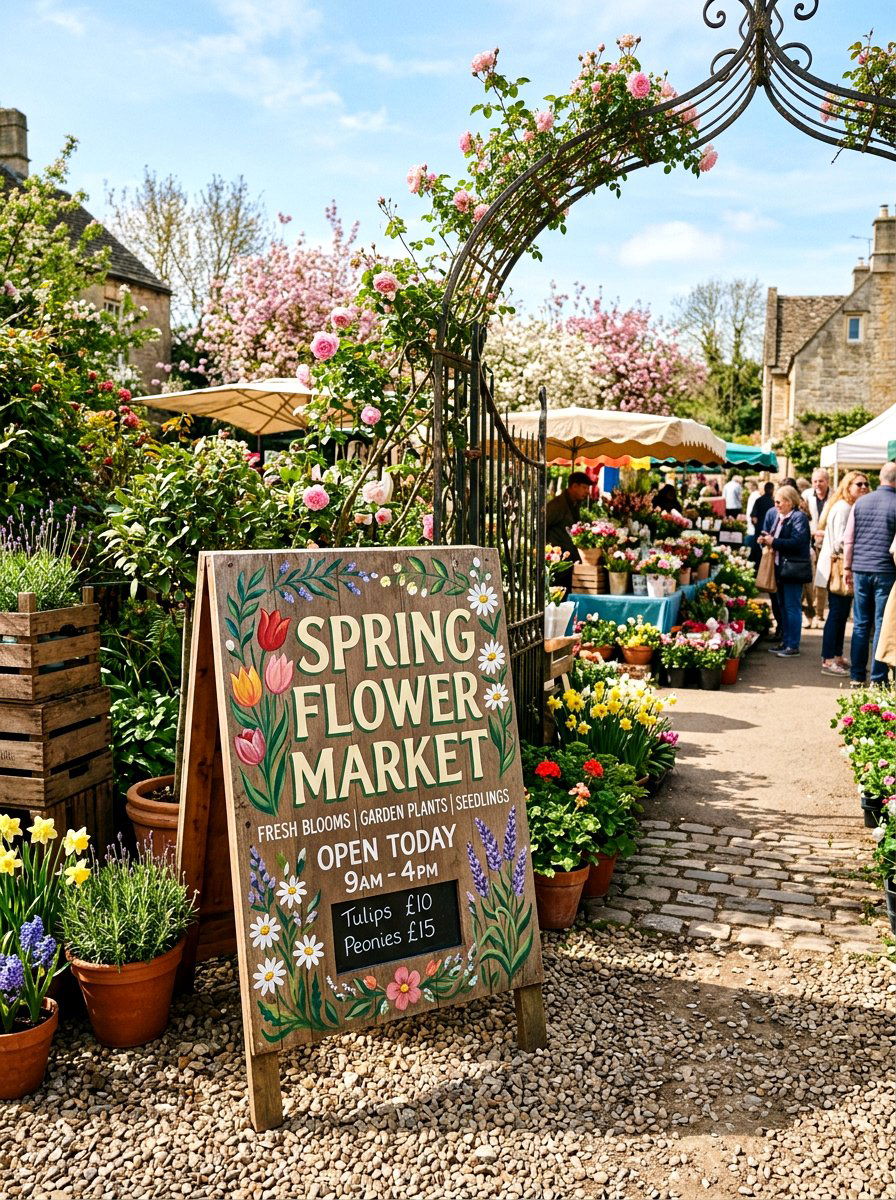 Spring Flower Market Signage - 25 Spring Flower Market Ideas