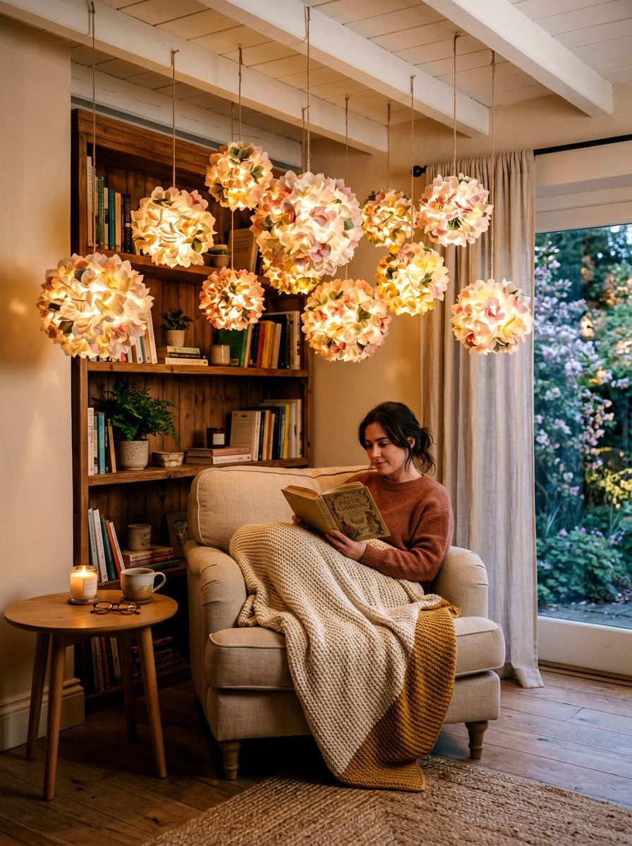 Spring Flower Paper Lantern - 25 Spring Tissue Paper Decor Ideas