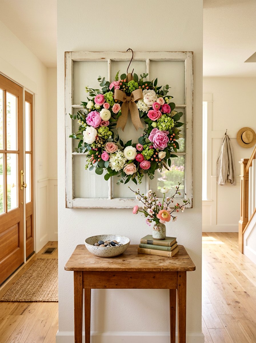 Spring Flower Wreath - 25 Spring Wall Art Ideas