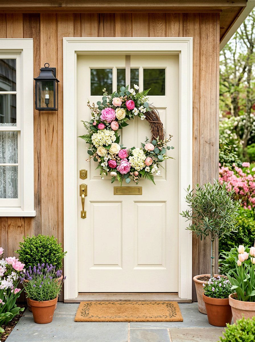 Spring Front Door Wreath - 25 Spring Entryway Decor Ideas