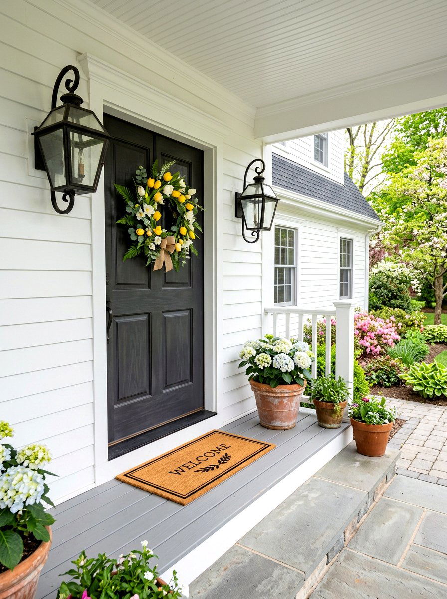 Spring Front Door Wreath - 25 Spring Open House Decor Ideas