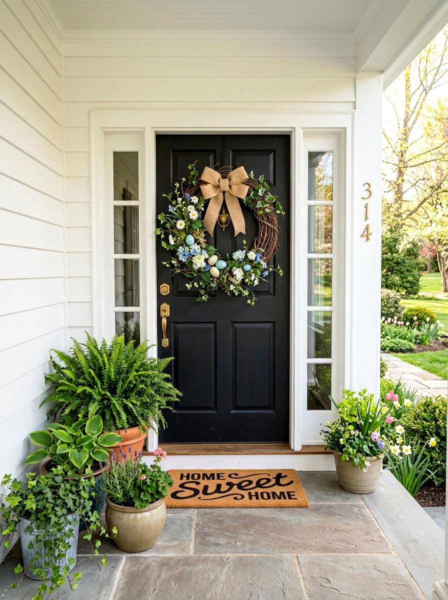 Spring Front Door Wreath - 25 Spring Robin Egg Decor Ideas