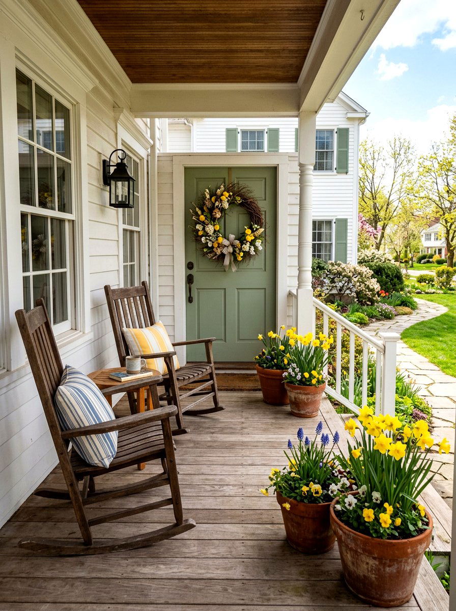 Spring Front Porch - 25 Spring Rustic Decor Ideas