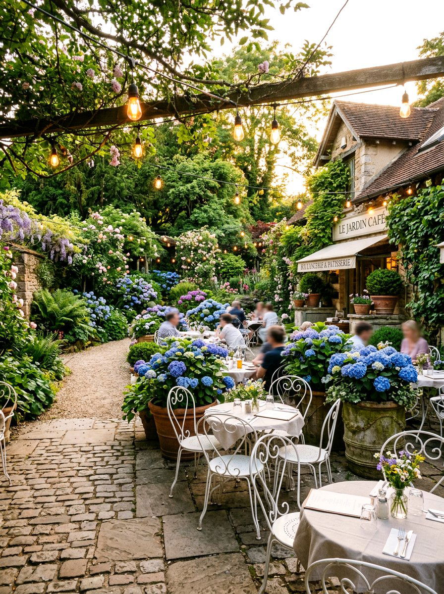 Spring Garden Cafe Seating Area - 25 Spring Bakery Decor Ideas